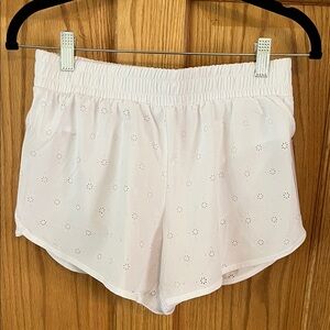 Yogalicious White Laser Cut Shorts